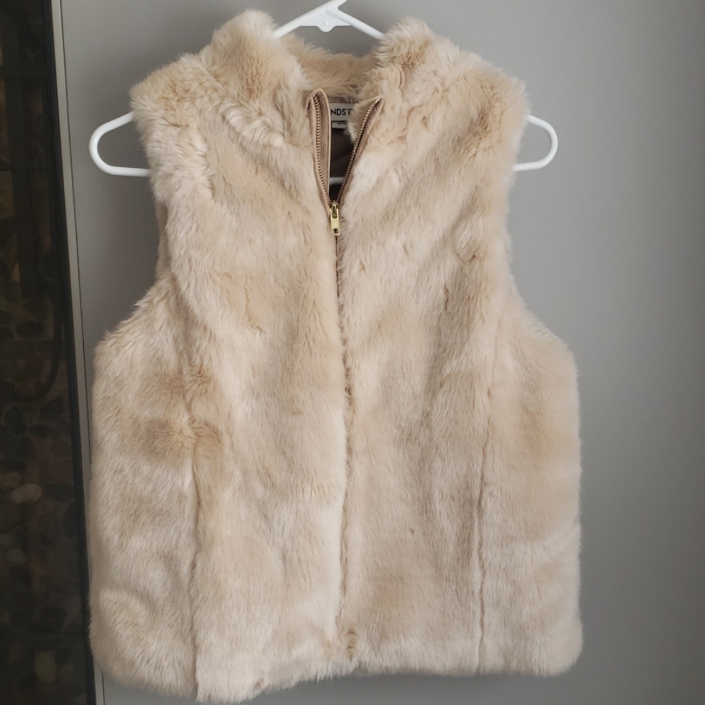 Lands End Faux Fur Vest.
